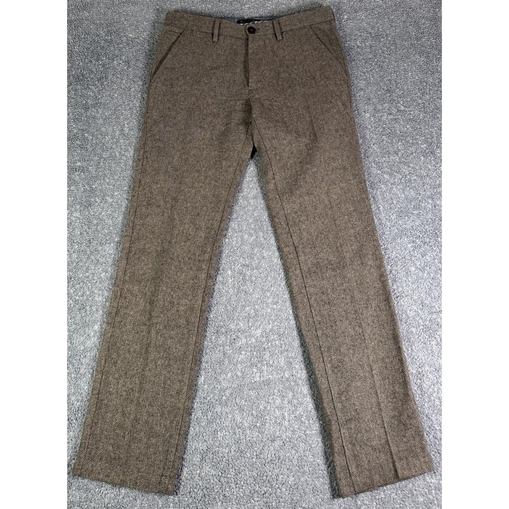 Banana Republic Men's 30x32 Kentfield Pant Brown Tweed Herringbone Wool Blend